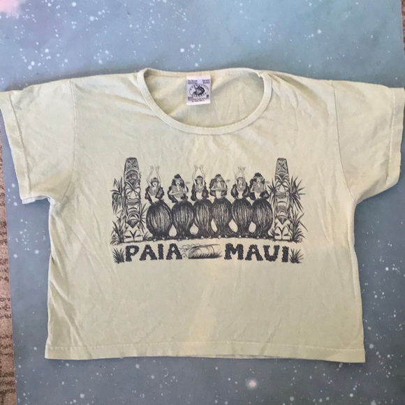 Vintage Tops - Vintage Maui Hula Crop Top